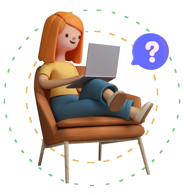 sitting girl with laptop